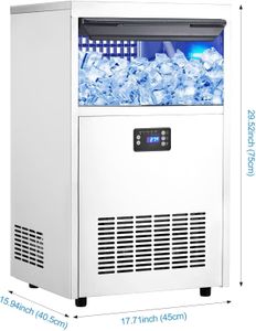 High Capacity Stainless Steel Commercial Ice Maker – Auto Cleaning, Crystal Clear Cubes