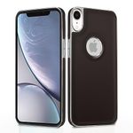 Pikkme Chrome Leather Back Cover | Flexible Pu Leather | Full Camera Protection | Silver Electroplated Chrome | Bumper Case for iPhone XR (Chrome Coffee)