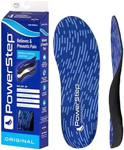 Powerstep Unisex Adults Powerstep Original Insoles, Low Profile Arch Supporting Shoe Insert Insole, Blue/Black, 16 US Men