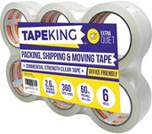 Tape King Quiet Packing Tape - Pack of 6, Clear, Heavy-Duty, Packaging, Boxing and Shipping Tape for Moving and Storage