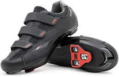 Tommaso Strada Mens Peloton Shoes with Pre-Installed Delta Cleats—Cycling Shoes for Men's—Cycling Shoes Delta Compatible—Indoor Cycling Shoes for Men—Cycling Road Bike Shoes—Spin Shoes Size US 9.5-10