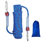 Outdoor Climbing Rope, Diameter 10mm Outdoor Static Rock Climbing Rope, Safety Rope for Escape, Fire Rescue, Ice Climbing, Parachute, Tree Climbing (Blue, 10m)