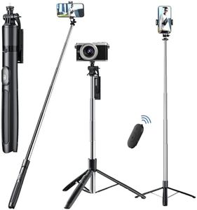Celfiexpt Long Selfie Stick with Tripod Stand 62-inch Reinforced Tripod for Mobile Phone Multi-Functional Bluetooth Selfie Stick for Travel Vlogging Live Stream Suitable for Gopro Mirrorless Camera