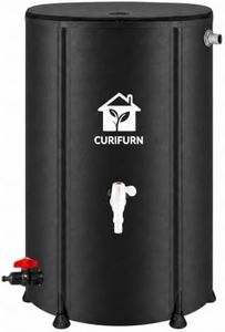 100 Gal Collapsible Rain Barrel with Spigot, Filter and Overflow Kit, Black