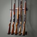 Gun Wall Mount, Indoor Gun Rack, Woodland Camoflage Hydrodip on Pine Wood and Solid Steel Supports up to 100 lbs, Rifle Wall Mount