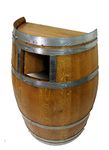 MGP Wine Barrel Waste Receptacle, Lacquer Finished, 26" W x 14" D x 35" W