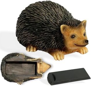 ANINIUCN Hedgehog Fake Rock Key Hider – Outdoor Hidden Key Holder with Secret Compartment, Realistic Animal Statue for Garden, Geocaching Prop & Decorative Yard Ornament