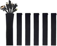 JOTO Cable Management Sleeve, Cord Management System for TV/Computer/Home Entertainment, 19-20 inch Flexible Cable Sleeve Wrap Cover Organizer, 6 Piece -Black