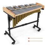 Giantex 32 Note Glockenspiel Marimba with Adjustable Stand & Wheels, Metal Xylophone Percussion Instrument with Aluminum Bars, Resonator Tubes & Mallets for Performance