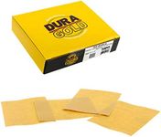 Dura-Gold Premium 1/4 Sheet Gold Sandpaper Sheets, 1500 Grit (Box of 20) - 4.5" x 5.5" Size Hook & Loop Backing, Wood Furniture Woodworking, Auto Paint - For Palm Sanders, Clip-On, Hand Sanding Blocks