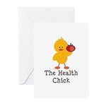 CafePress The Health Chick Greeting Card (20-pack), Note Card with Blank Inside, Birthday Card Matte