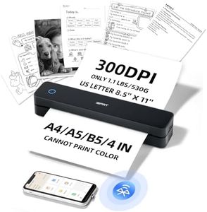 iDPRT Portable-Printer Wireless for Travel, 300DPI Inkless-Thermal-Small-Printer for Home Use, Office, Vehicles, Mobile Bluetooth Printers Supports 8.5" x 11" US Letter&A4&A5 Size, for Smartphone & PC