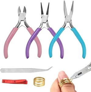 CAREDGO 3 Pcs Alicates Joyeria Artesanal Alicates Pequenos Bisuteria Alicates Pequeños Para Manualidades Herramientas Joyería Alicates Para Hacer Pendientes Alicate Redondo Joyeria Para Hacer Joyería