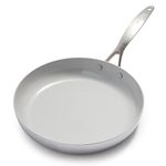GreenPan Venice Pro Stainless Steel Healthy Ceramic Nonstick, Frying Pan, 12", Light Gray