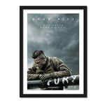 Gray Wall - Hollywood Poster Frames Fury Movie Framed Poster Acrylic Glass For Room & Office (10 Inch X 13 Inch Multicolor)