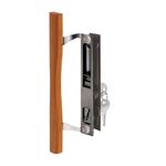 Prime-Line Products C 1032 Door Handle Set with Wood Pull and Key, Black Diecast