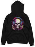 fanideaz Mens Hooded Neck Bones Printed_Black_L