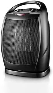 Ronluuu Space Heater, Electric Portable Heater Fan for Indoor Use 750W/1500W ETL Certified Ceramic Small Mini Heater with Thermostat, Home Dorm Office Desktop and kitchen, Black