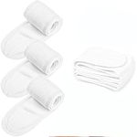 Spa Facial Headband Make Up Wrap Hair Band Adjustable Towel Face Washing Terry Cloth Headbands for Washing Face Bath Skincare Sport Yoga Shower 4 Pieces - White