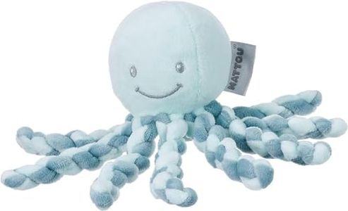Nattou Peluche de Pulpo, Para recién nacidos y prematuros, 23 cm, Verde menta