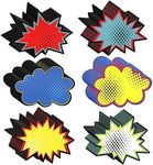 Juvale 60 Pack Superhero-Themed Bulletin Board Cutouts - 5x7 Inch Poster Decorations, Starburst Signs for Comic Book Birthday, School Supplies (6 Unique Designs)