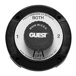 Guest 2110A Universal Mount Marine Battery Selector Switch with Alternator Field Disconnect (230 Continuous, 345 Momentary Amps)