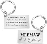 Gezxin Valentines Day Gifts for Meemaw- Meemaw Birthday Mother's Day Keychain from Grandchildren- I Love My Meemaw, Meemaw, 1.57*0.86 Inch