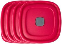 3/5/7 Cup Replacement Lids for Rubbermaid Food Storage Containers Steam Vent (4-Pack, Red)