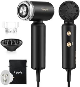 SUPGALIY Dual Voltage Hair Dryer, High-Speed Ionic Blow Dryer for Fast Drying, Travel Compact Hair Blow Dryer with Magnetic Curly Diffuser for Home, Portable Hairdryer International 110-240V