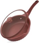 Vinchef Nonstick Toxin-Free Ceramic Cookware Deep Frying Pan Saute Pan with Lid, 12in/5.5Qt Fry Pan, German 3C+ Ceramic Coating Technology, Heat Indicator, Induction Compatible