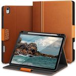 KingBlanc Case for iPad Air 13-inch 2024 (M2) with Built-in Pencil Holder, PU Leather Durable Protective Stand Folder Cover, Auto Wake/Sleep, Multi-Angle for Viewing/Typing, Magnetic Clasp, Brown