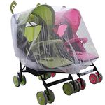 Universal Baby Pram Mosquito Net Fly Bug Insect Protection Cover Folding Sun Shade Windscreen Net Outdoor Breathable Protective Netting for Pushchair Car Buggy Carrycot Stroller Basket Travel Cot