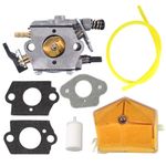 HURI Carburetor with Gasket Air Filter Fuel Filter Fuel Line for Husqvarna 51 55 Chainsaw