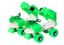 Bestie toys Roller Skates for Kids Age Group 5-15 Years Beginner Inline Roller Skating with Adjustable Size and Front Break for Unisex Kids (Green)