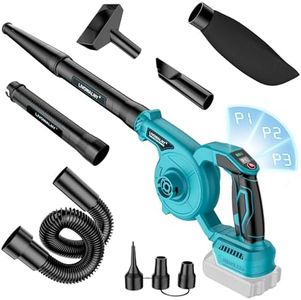 Leaf Blower Cordless for Makita 18V Battery, LIVOWALNY 120CFM 230MPH 2-in-1 Electric Leaf Blowers & Vacuum with 3 Speed Mode for Cleaning Patio, Yard, Sidewalk, Snow, Lawn Care