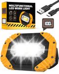 KALAHOL 2024 Upgraded 30W LED Rechargeable Work Light with Digital Display, 2500LM Super Bright Outdoor COB Floodlight with 7 Modes, IP65 Emergency Security Light with USB for Garage Camping Hiking