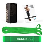 Boldfit Natural Rubber Heavy Resistance Band For Workout Set Exercise&Stretching Pull Up Bands For Home Exercise For Gym Men&Women Resistance Bands Loop Bands Toning Bands Green (40-60 Kg)