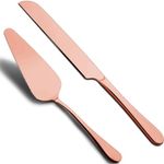 Wedding Cake Knife Set, 2Pcs Stainless Steel Cake Cutting Set Cake Cutter Set Wedding Cake Knife Server Set,Cake Pie Pastry Server Cake Knife Server Set,Dessert Pastry Pie Cake Servers Set,Rose Gold