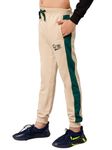 Alan Jones Clothing Boys Solid Cotton Joggers Track Pant (Beige_11-12 Years)