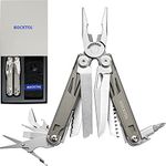 ROCKTOL Multitool,19 in 1 Multitool Pliers with Titanium-Plated Handle Safety Locking Lightweight EDC Tool Nylon Sheath for Gifts,Men,Outdoor Survival,Hiking,Camping