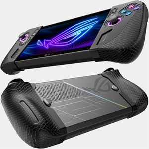 JSAUX Silicone Grip Protection Case Compatible with ROG Ally X, ROG Ally X Grip Skin, Asus Rog Ally X Accessories, Silicone Sleeve Set (one Left and one Right)- PC0113 Black