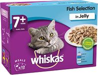 Whiskas 7+ - Wet Cat Food for Senior Cats - Fish Selection in Jelly - 48 x 100 g