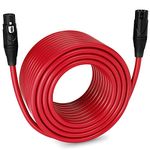 LyxPro 250 Feet XLR Microphone Cable Balanced Male to Female 3 Pin Mic Cord for Powered Speakers Audio Interface Professional Pro Audio Performance and Recording Devices - Red