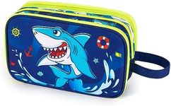 Shark Toiletry Bag - Travel Toiletry Bag Boys Kids Toiletries Travel Bag for Camping Trip Home Water-Resistant Portable Boys Dopp Kit for Christmas Gift Organizer with Mesh Pocket