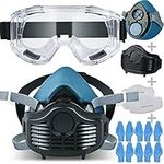 Faburo Safety Prevent Dust Gas Face Reusable Adjustable Face Cover Protecting Chemical Face for Dust, Organic Vapors, Chemicals Protection with Safety Goggles