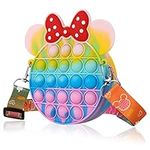 FANTESI Fidget Bag Toys Pop Purse, Poppet Push Bubble Crossbody Shoulder Bag Sensory Toy Handbag Stress Relief Silicone Bag for Girls Kids