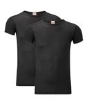 Heatwave® Pack of 2 Men's Thermal T Shirt, Warm Underwear Baselayer Thermals, Large Black