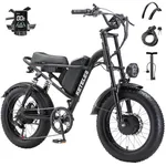 Peak 4000W Electric Bike for Adults 32 MPH 48V23Ah Removable Battery Max 30-70 Miles E Bike 26" Fat Tire Ebike Shamano 7-Speed All Terrain for Mountains Snow Sand Road (Green)