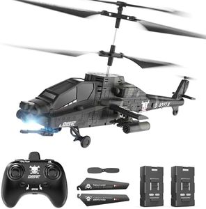 DEERC RC Helicopter, RC Plane for Kids and Adults, 2.4GHz Remote Control Helicopter, 30 Mins Flight Time, LED Lights & Altitude Hold, 2 Batteries, Kids Toy for Ages 14+