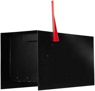 Ilyapa Modern Design Mailbox, Black Powder Coated, Tab Pull Handle, Steel Heavy Duty Curbside Welded Mailbox, All Weather Durable & Corrosion Resistant, Stainless Steel Hinges & Magnetic Door